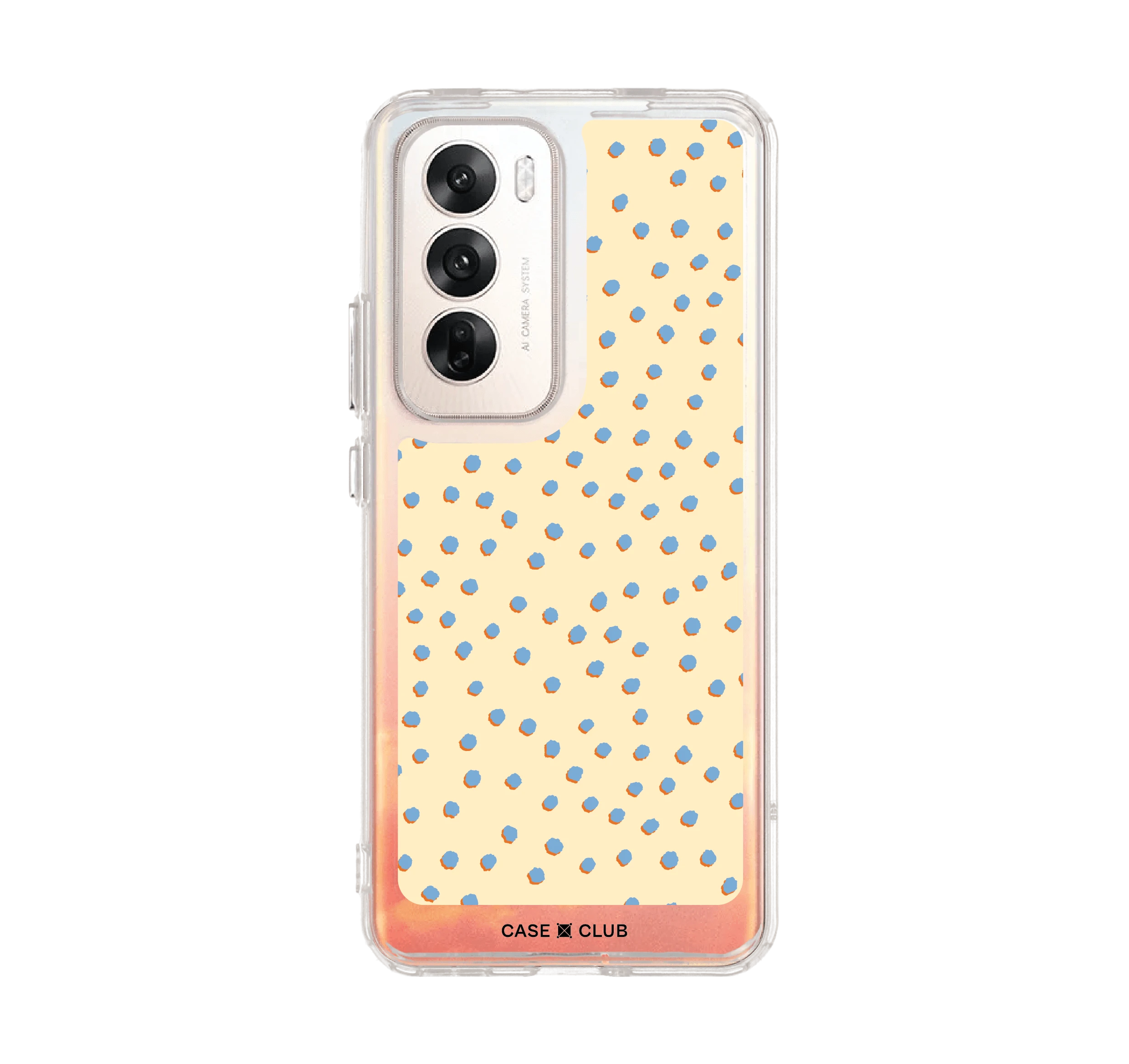 blue & yellow brush polka dots